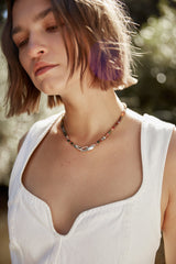 Morganite and Sterling Silver Choker