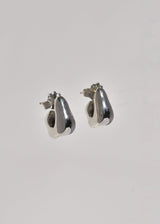 Sterling Silver Puff Hoops