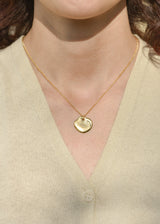 14k Gold Heart Puddle Pendant