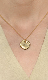 14k Gold Heart Puddle Pendant