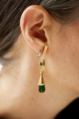 K14ホワイトゴールドの小さなオーバルセンパーフープ