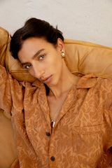 Leigh Miller Earrings Brass Husk Hoops