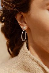 Leigh Miller Earrings Sterling Silver Fern Hoops