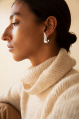 Leigh Miller Earrings Sterling Silver Husk Hoops