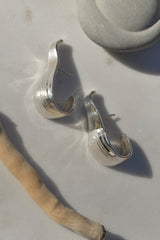 Leigh Miller Earrings Sterling Silver Husk Hoops