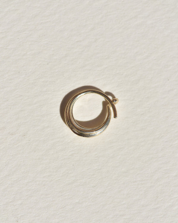 Ribbed Small Round Sempre Hoop in 14k Yellow Gold