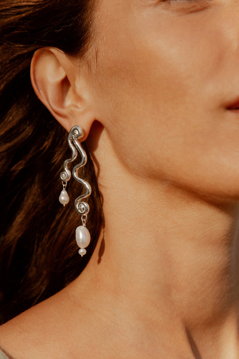 Sterling Silver Turbillion Earrings