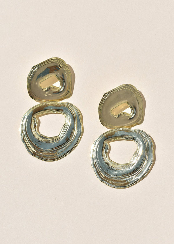 Brass Double Whirlpool Earrings