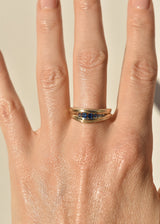 Multi-Sapphire Curve Ring in 14k Gold