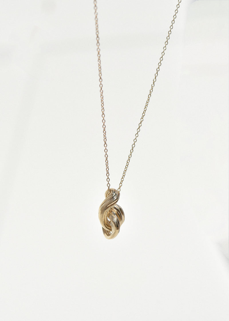 Double Knot Pendant in 14k Gold