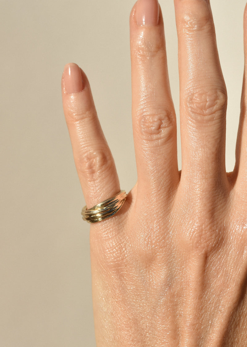 Folded Pinky Ring in 14k Gold