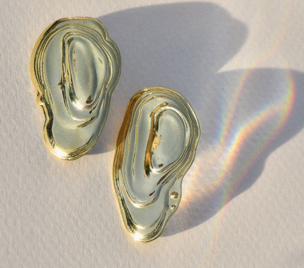 Brass Ostra Earrings