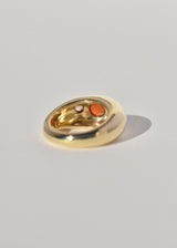 Brass Pebble Ring- Carnelian and Sunstone
