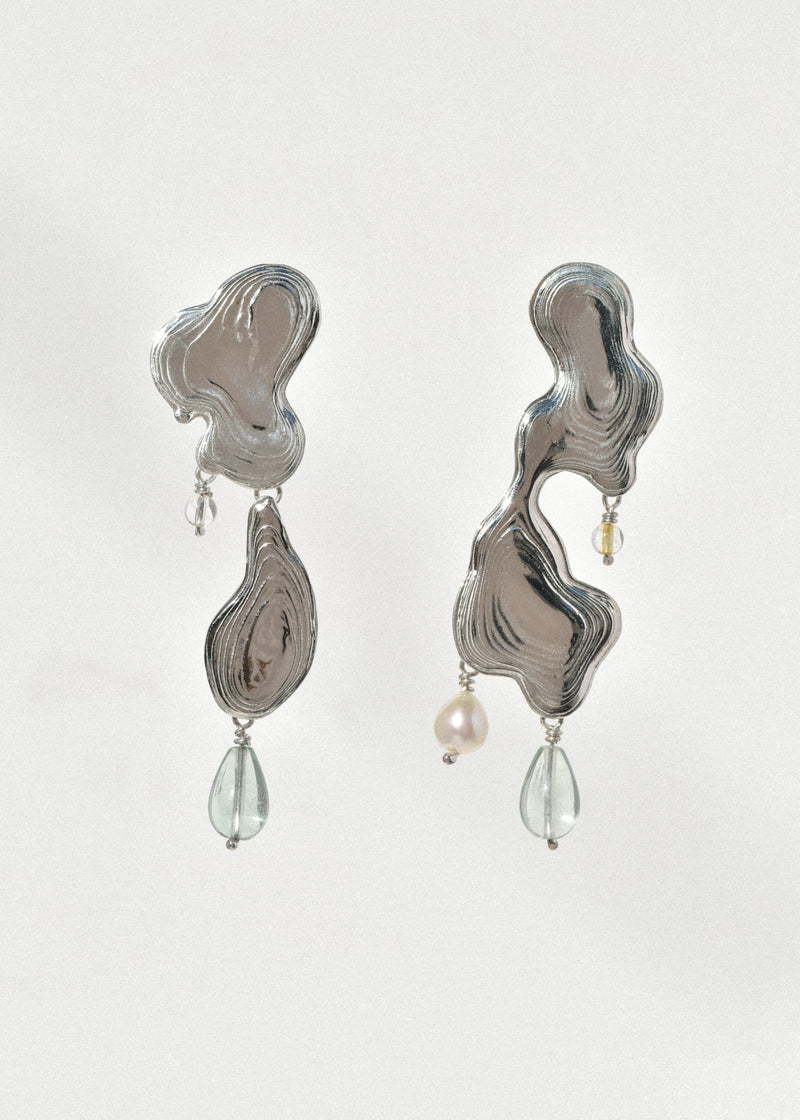 Sterling Silver Ink Blot Earrings