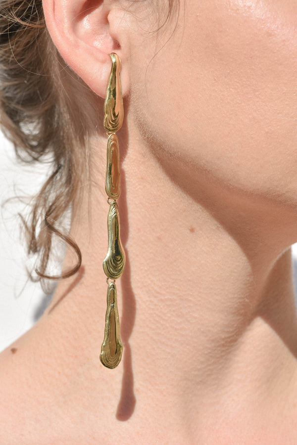 Brass Long Driplette Earring