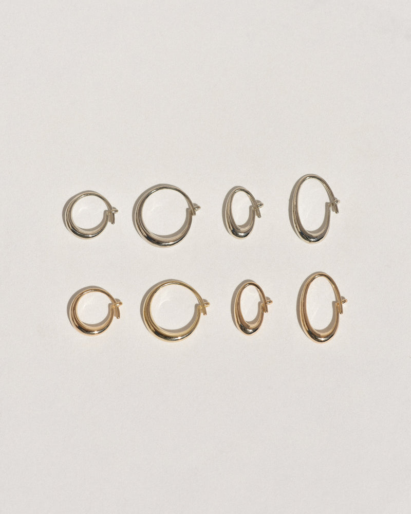 15mm Gold Plated Sterling Silver Oval Shape Hoop Earrings - Beads To You