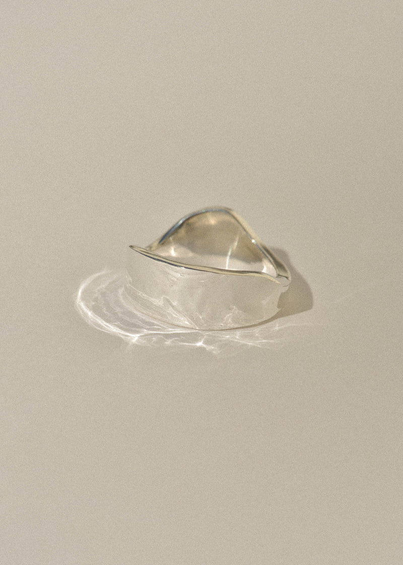 Sterling Silver Short Wave Ring