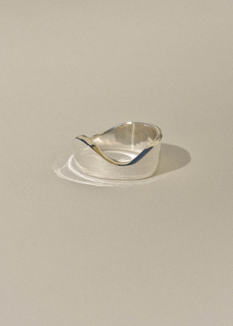 Sterling Silver Short Wave Ring