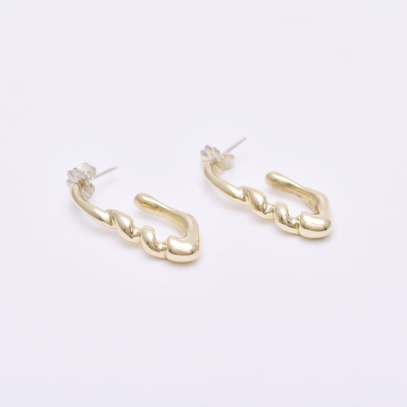 Brass Small Corkscrew Earrings