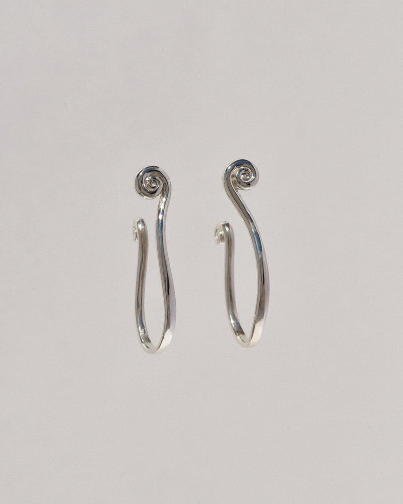 Leigh Miller Earrings Sterling Silver Fern Hoops